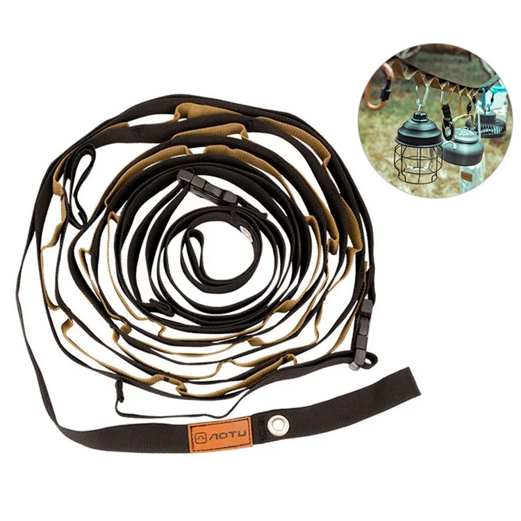 AOTU Corde de tente d'extérieur réglable Multifonction Porte-bagages de jardin Fil à linge Auvent Cordon de suspension 