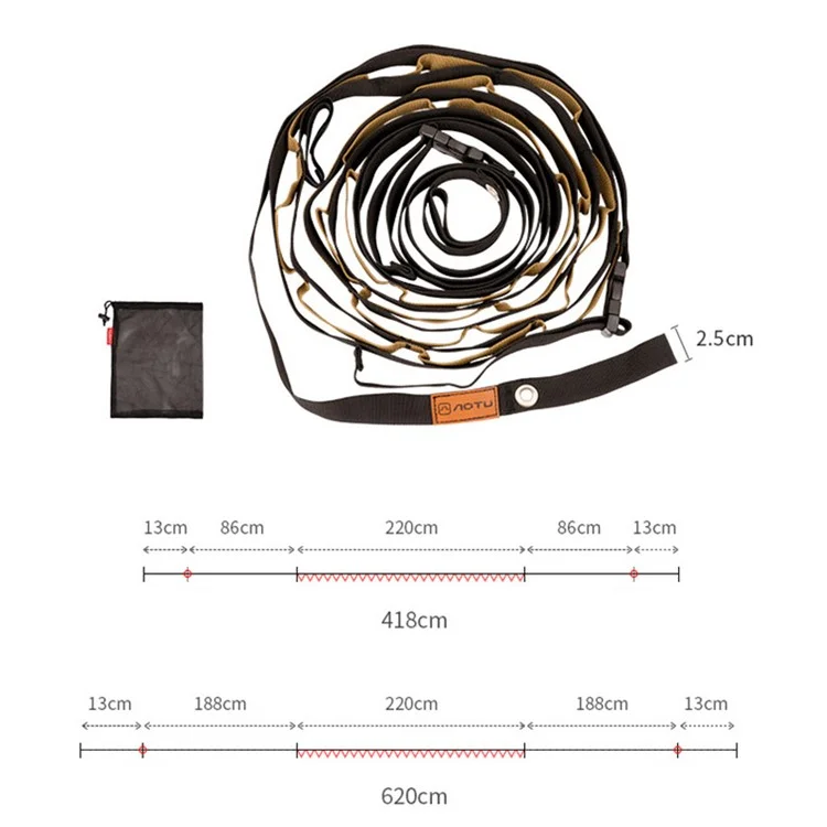 AOTU Corde de tente d'extérieur réglable Multifonction Porte-bagages de jardin Fil à linge Auvent Cordon de suspension 