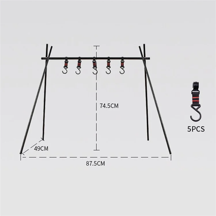 Shinetrip A014-H0S in Lega in Lega in Lega di Pentole Per Pentole a Triangolo Rastrelliere Pieghevole Campeggio Campeggio Appendiabiti, Dimensioni S
