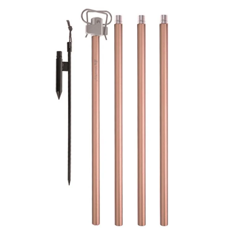 SHINETRIP A317 Portable Folding Aluminum Alloy Camping Lamp Hanging Pole Dual Head Lantern Holder - Coffee