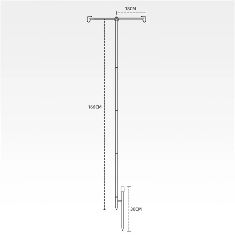 SHINETRIP A317 Portable Folding Aluminum Alloy Camping Lamp Hanging Pole Dual Head Lantern Holder - Coffee
