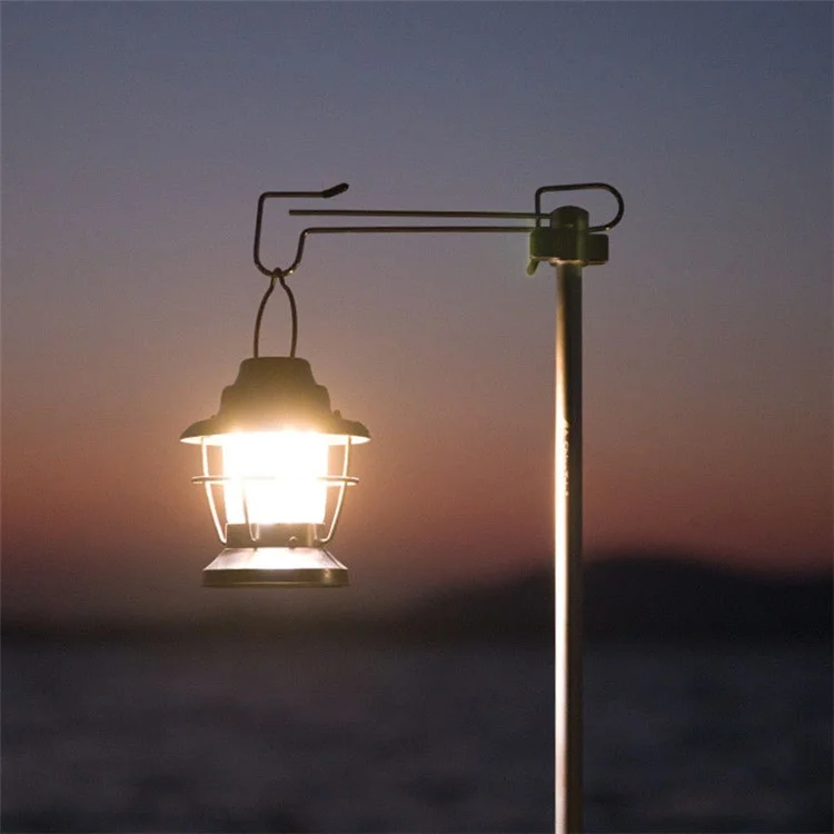SHINETRIP A317 Portable Folding Aluminum Alloy Camping Lamp Hanging Pole Dual Head Lantern Holder - Coffee