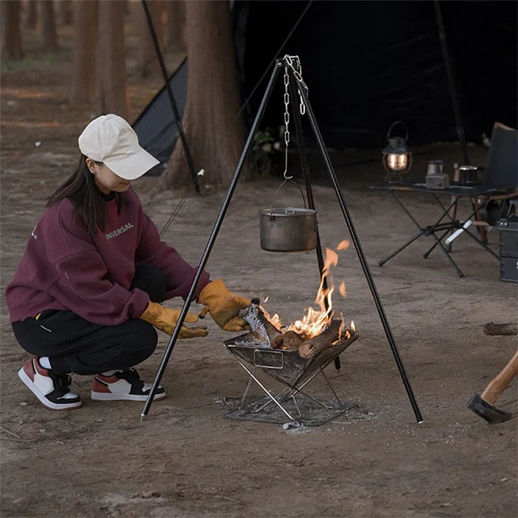 SHINETRIP A073 Suporte de Liga de Alumínio para Acampamento ao Ar Livre, Piquenique, Cozinha com Tripé - Cor Titânio