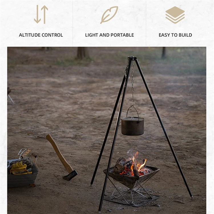 SHINETRIP A073 Suporte de Liga de Alumínio para Acampamento ao Ar Livre, Piquenique, Cozinha com Tripé - Cor Titânio