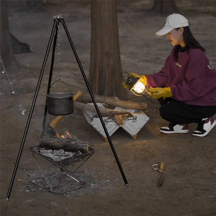 SHINETRIP A073 Suporte de Liga de Alumínio para Acampamento ao Ar Livre, Piquenique, Cozinha com Tripé - Cor Titânio