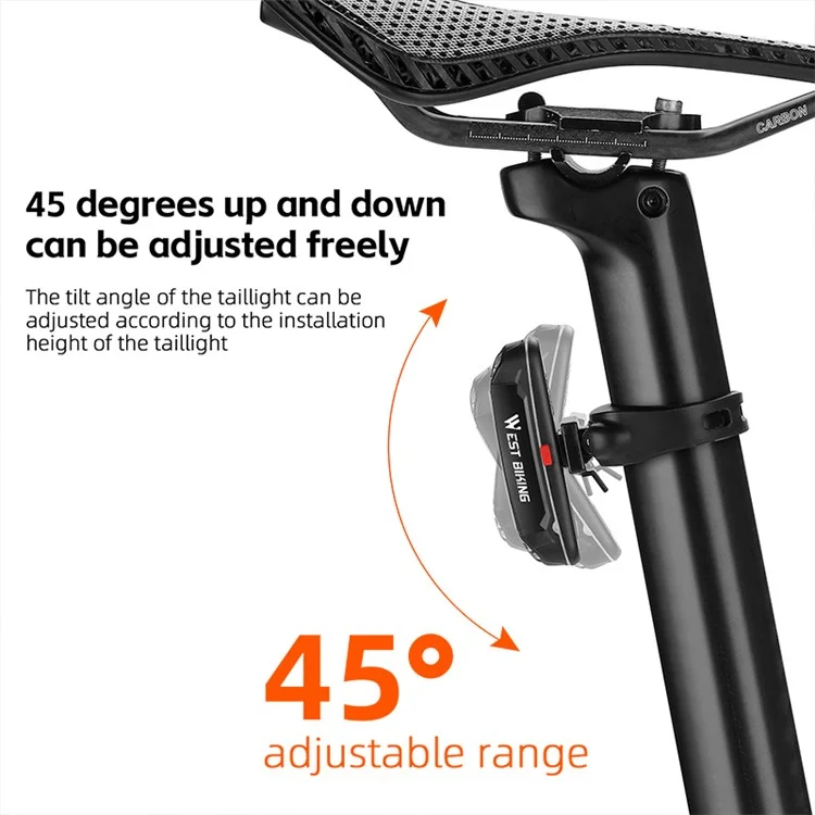 WEST BIKING YP0701354 USB Bright LED Fahrrad-Rücklicht, Fahrrad-Rücklicht, Fahrradsicherheitsleuchte - T1