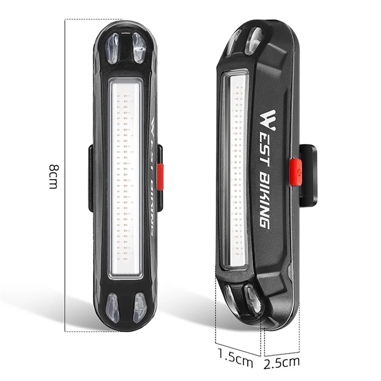 WEST BIKING YP0701354 USB Bright LED Fahrrad-Rücklicht, Fahrrad-Rücklicht, Fahrradsicherheitsleuchte - T1