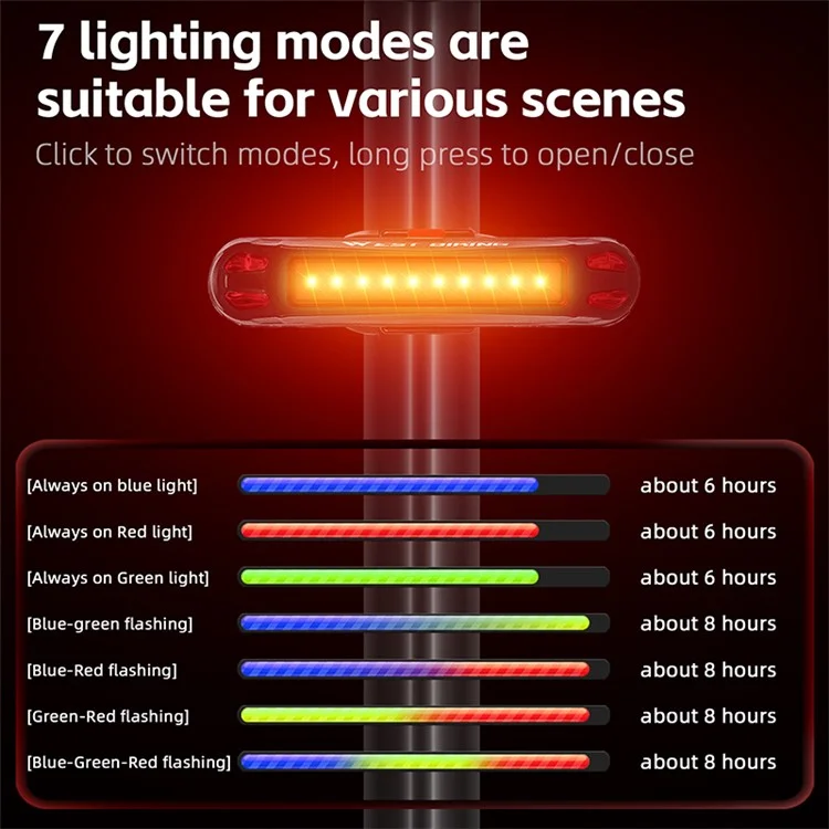 WEST BIKING YP0701354 USB Bright LED Fahrrad-Rücklicht, Fahrrad-Rücklicht, Fahrradsicherheitsleuchte - T1