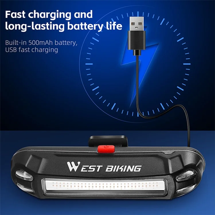 WEST BIKING YP0701354 USB Bright LED Fahrrad-Rücklicht, Fahrrad-Rücklicht, Fahrradsicherheitsleuchte - T1
