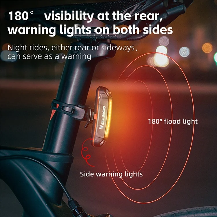 WEST BIKING YP0701354 USB Bright LED Fahrrad-Rücklicht, Fahrrad-Rücklicht, Fahrradsicherheitsleuchte - T1