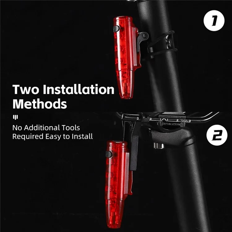 WEST BIKING YP0701377 Bike Tail Light Waterproof Smart Brake Induction Cycling Warning Rear Lamp (with Dual Mount Bracket)
