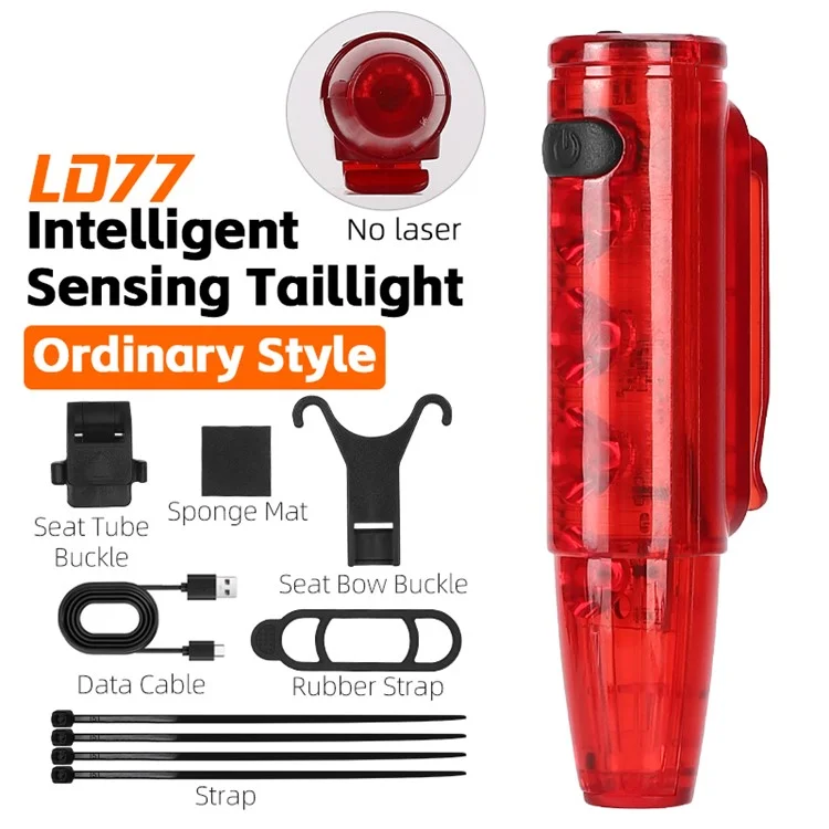 WEST BIKING YP0701377 Bike Tail Light Waterproof Smart Brake Induction Cycling Warning Rear Lamp (with Dual Mount Bracket)