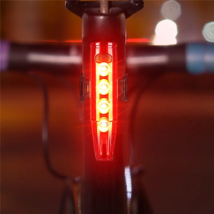 WEST BIKING YP0701378 Bike Laser Tail Light Smart Brake Induction Waterproof Cycling Warning Rear Lamp (with Dual Mount Bracket)