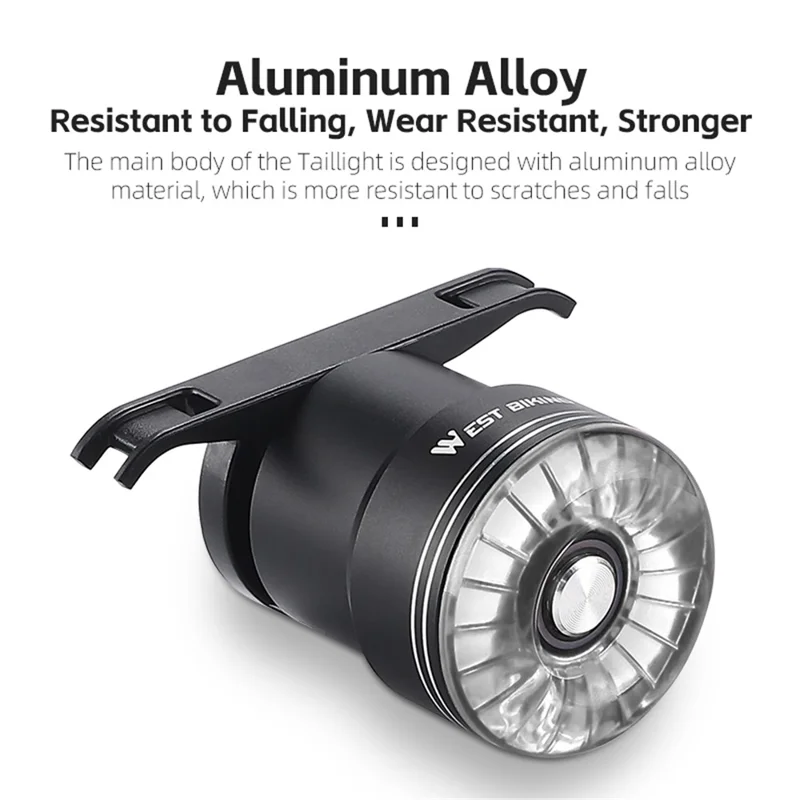 WEST BIKING W4S Intelligent Taillight Bicycle Brake Sensor Cycling Tail Lights - Transparent / Arc