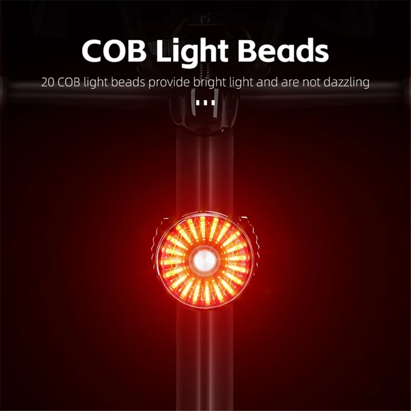 WEST BIKING W4S Intelligent Taillight Bicycle Brake Sensor Cycling Tail Lights - Transparent / Arc