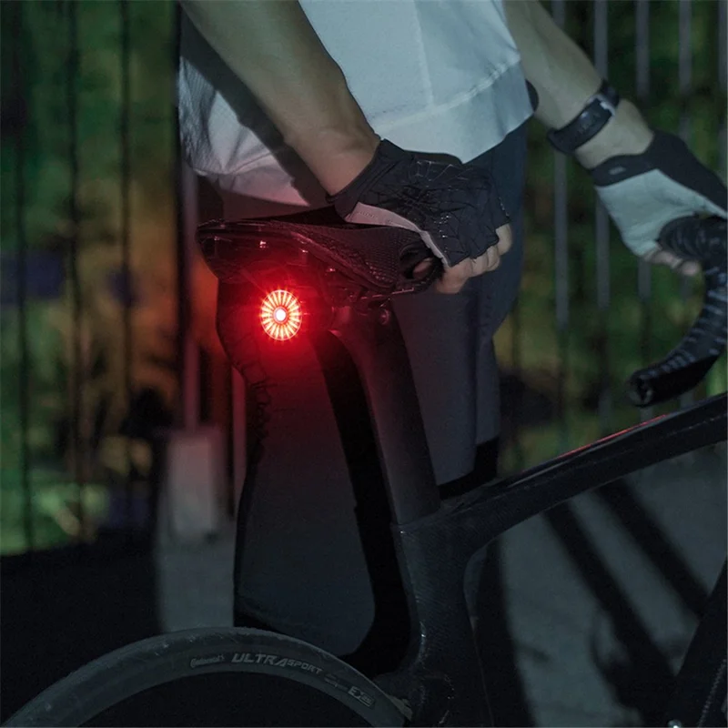 WEST BIKING W4S Intelligent Taillight Bicycle Brake Sensor Cycling Tail Lights - Red / Flat