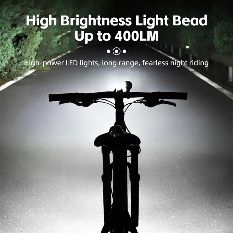 WEST BIKING YP0701407 Plastic Bicycle Headlight 400LM Night Cycling Torch Bike Front Light - Yellow