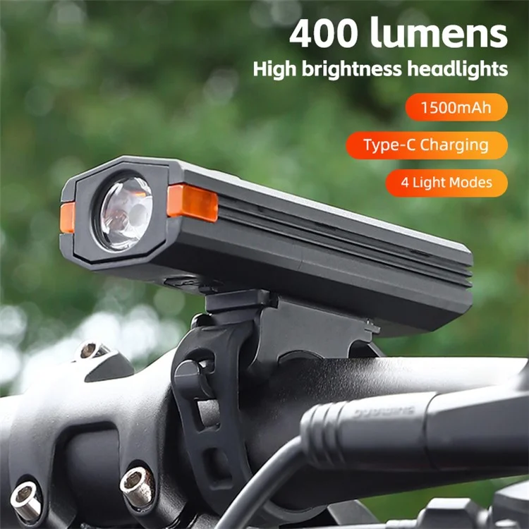 WEST BIKING YP0701407 Plastic Bicycle Headlight 400LM Night Cycling Torch Bike Front Light - Yellow