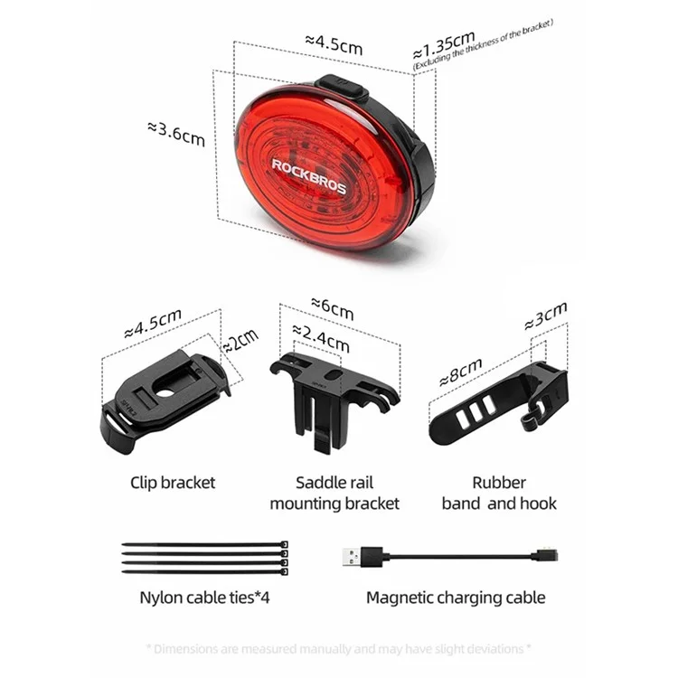 ROCKBROS LT-RR100 Bicycle Tail Light Smart Brake Sensor Night Lights for MTB Road Bike