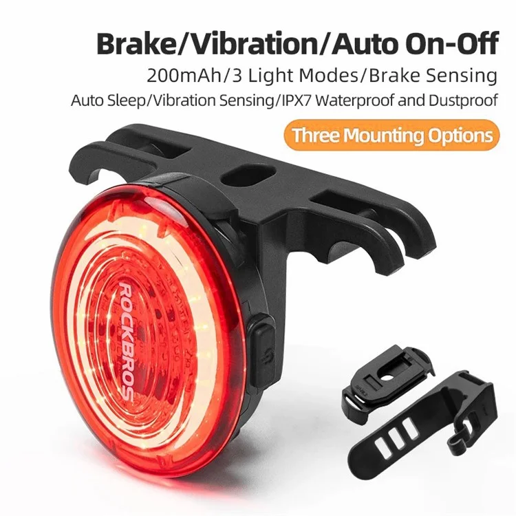 ROCKBROS LT-RR100 Bicycle Tail Light Smart Brake Sensor Night Lights for MTB Road Bike