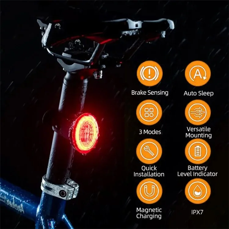 ROCKBROS LT-RR100 Bicycle Tail Light Smart Brake Sensor Night Lights for MTB Road Bike