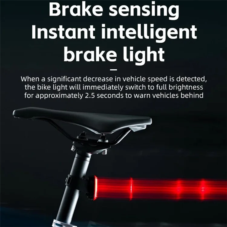 ROCKBROS LT-RR100 Bicycle Tail Light Smart Brake Sensor Night Lights for MTB Road Bike