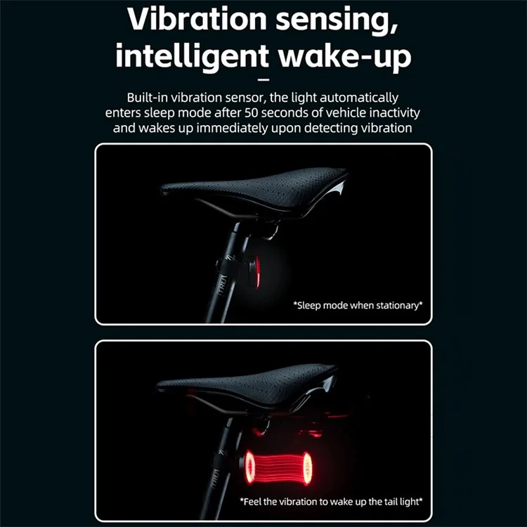 ROCKBROS LT-RR100 Bicycle Tail Light Smart Brake Sensor Night Lights for MTB Road Bike
