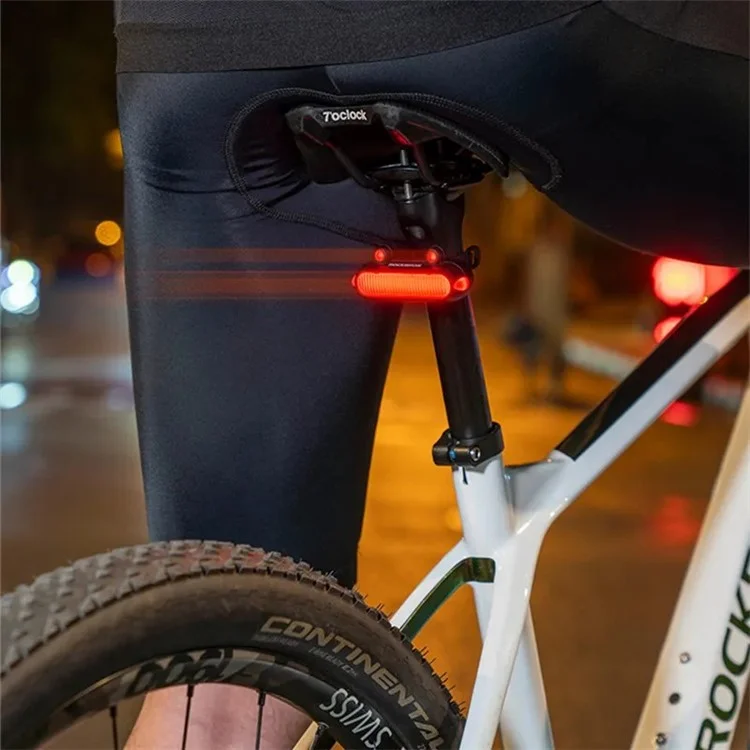 ROCKBROS RFL02 Luz trasera LED para bicicleta Rana Luz de freno de ciclismo de seguridad Linterna de bicicleta - Negro