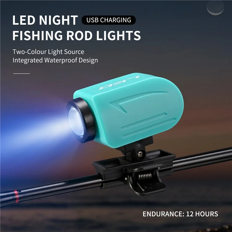 LEO 28285 LED Night Fishing Rod Lights Two-Color Light Source Integrated Waterproof Fishing Clamp Lamp - Blue