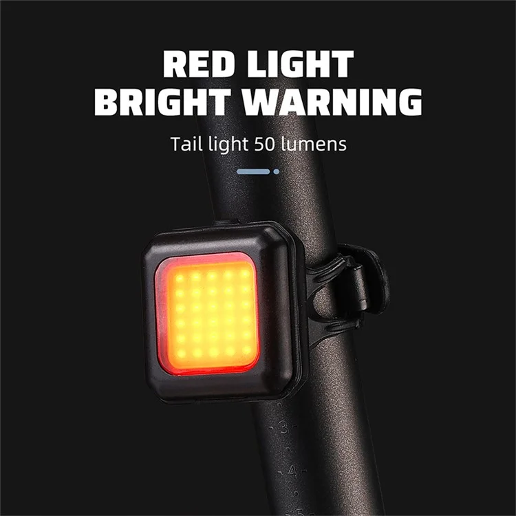 WEST BIKING YP0701418 Luz LED para Bicicleta Ciclo Ciclismo Luz de Segurança para Estrada MTB - Luz Traseira Preta / Luz Vermelha