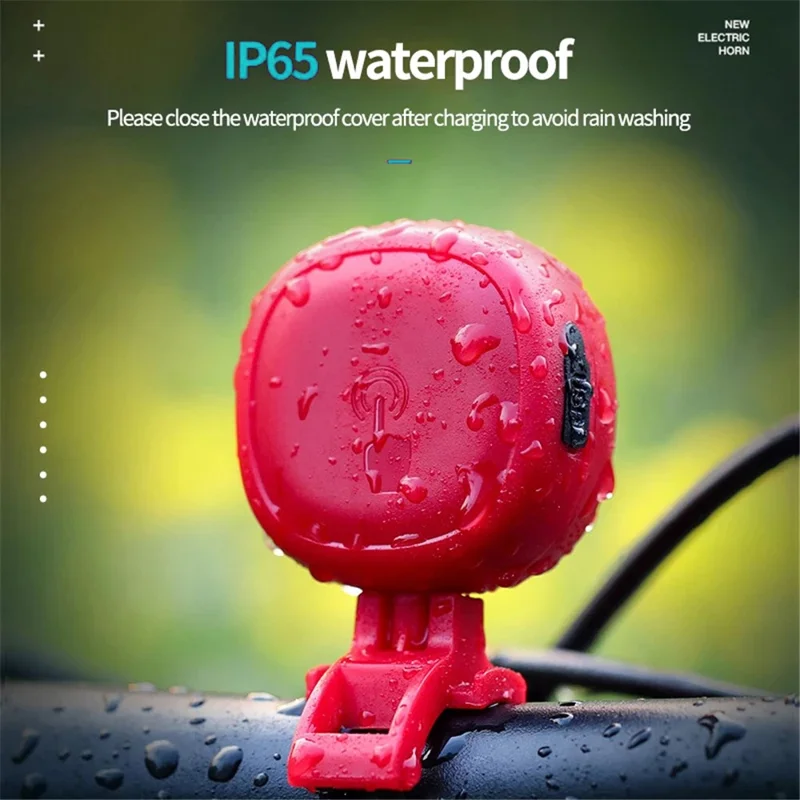 LEADBIKE LD69 Adjustable Volume Waterproof Bicycle Touch Electric Horn - Red / with Warning Light