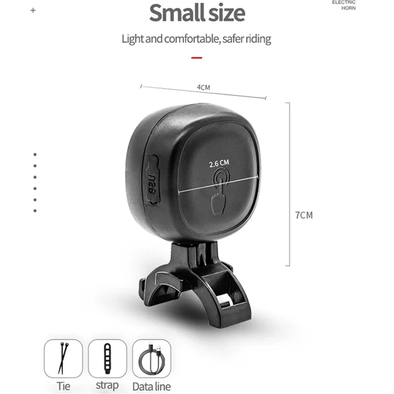 LEADBIKE LD69 Adjustable Volume Waterproof Bicycle Touch Electric Horn - Red / with Warning Light