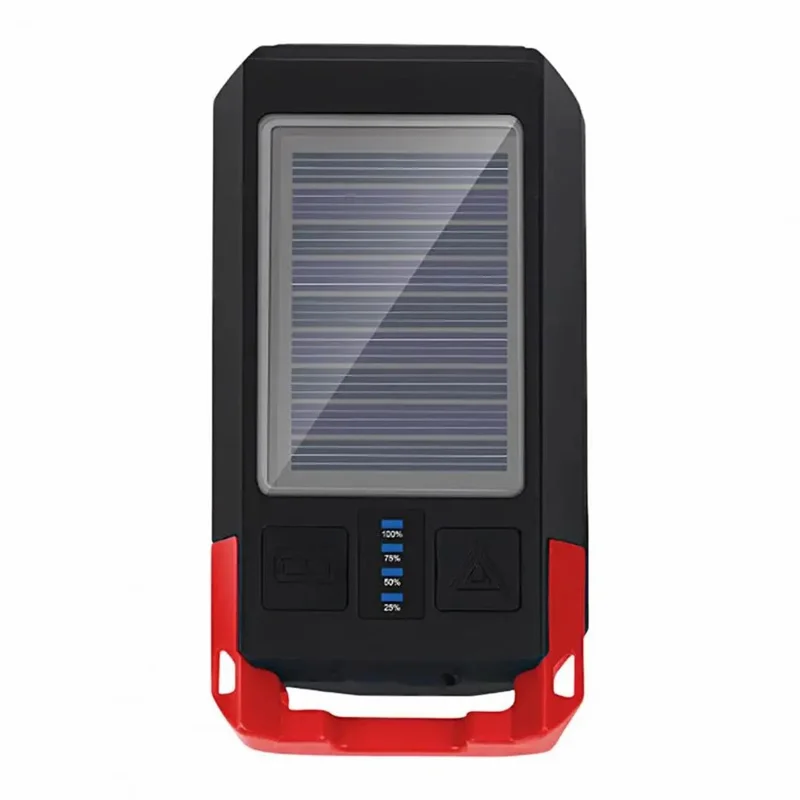 BG-1706 USB+Solar Recarregável Luzes de Bicicleta À Prova D'Água 6 Modos de Luz Farol Duplo de Bicicleta com Alarme de Buzina - Vermelho