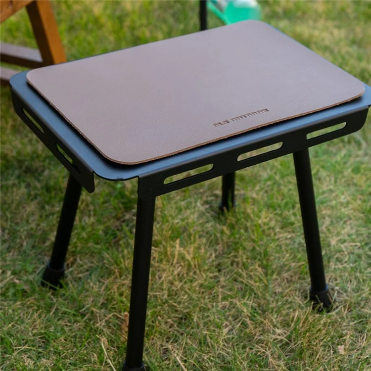 CLS 56x33cm Outdoor Camping Folding Table PU Leather Mat Anti-fouling Picnic Tablecloth - Coffee