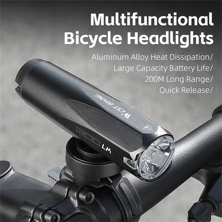 WEST BIKING YP0701404 Luz de Bicicleta Multifuncional com Sensor 600 Lumens Type-C
