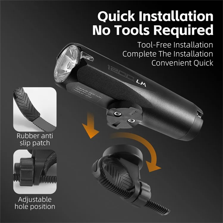 WEST BIKING YP0701404 Luz de Bicicleta Multifuncional com Sensor 600 Lumens Type-C