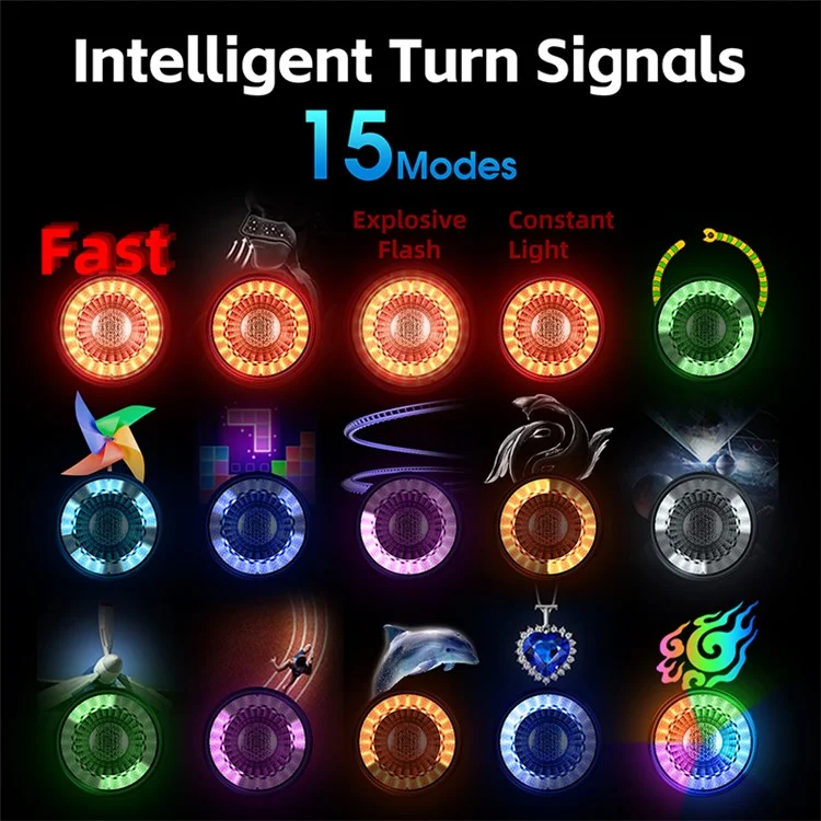 WEST BIKING YP0701420 Smart Sensing Bike Light Colorful LED MTB Taillight Warning Lamp