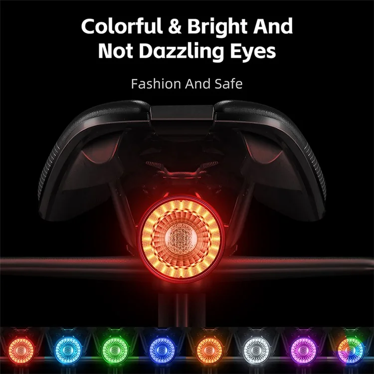 WEST BIKING YP0701420 Smart Sensing Bike Light Colorful LED MTB Taillight Warning Lamp