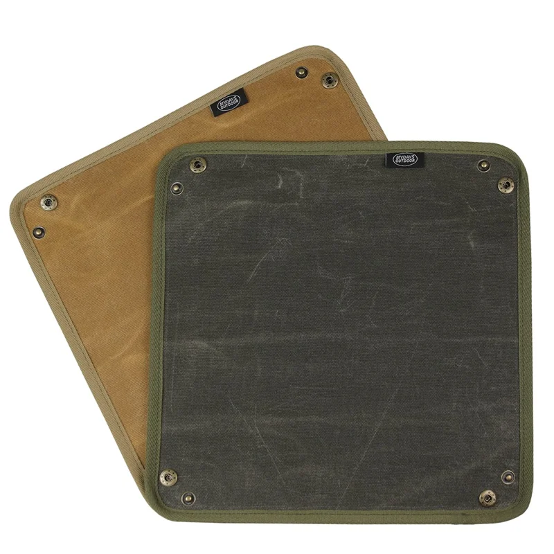 MYDAYS OUTDOOR Outdoor Foldable Waterproof Canvas Camping Desktop Storage Tray - Army Green