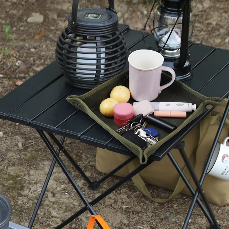 MYDAYS OUTDOOR Складная водонепроницаемая холщовая походная настольная мини-корзина - цвет хаки