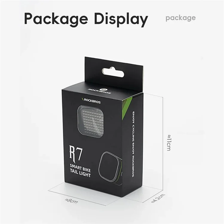 ROCKBROS R7 Waterproof Bike Cycling LED Tail Light 12 Modes Bicycle Brake Sensing Warning Lamp
