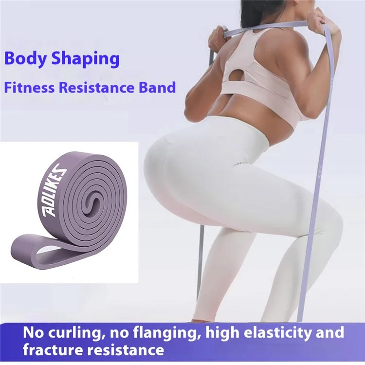Aolikes 3612 2080x4.5x22mm 30-70 lb Banda de Resistencia Banda de Estiramiento Para Entrenamiento de Fuerza Muscular, Púrpura