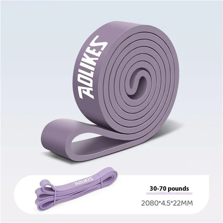 Aolikes 3612 2080x4.5x22mm 30-70 lb Banda de Resistencia Banda de Estiramiento Para Entrenamiento de Fuerza Muscular, Púrpura