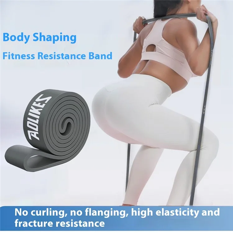 Aolikes 3612 2080x4.5x29mm 35-85lb Banda de Resistência Banda de Treino de Treino Para Treinamento de Força Muscular, Preto