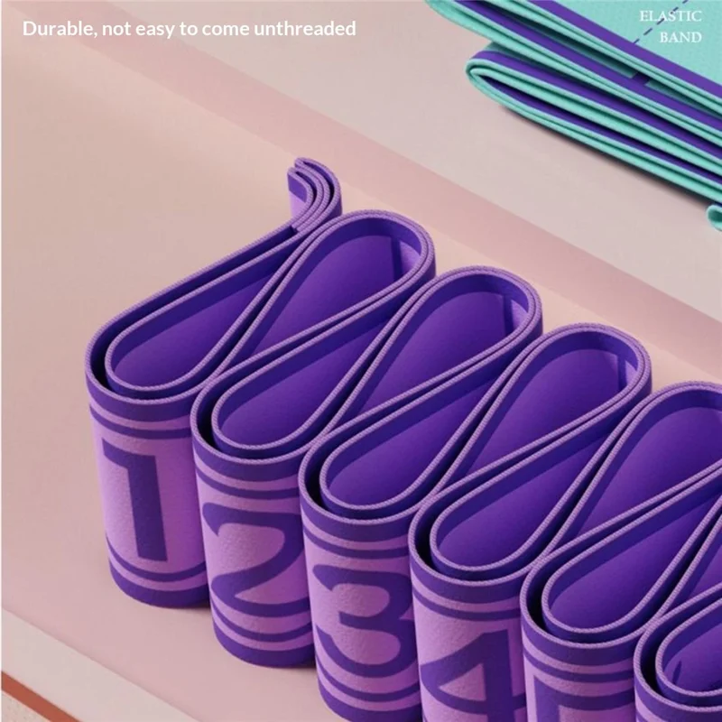 WOSWEIR YO0269 120cm 10 Sections Yoga Resistance Band Stretch Pilates Exercise Pull Strap - Cyan