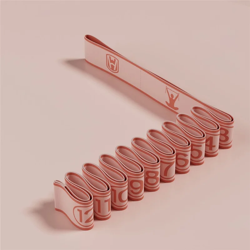 WOSWEIR YO0269 130cm 12 Sections Yoga Resistance Band Stretch Pilates Exercise Pull Strap - Pink