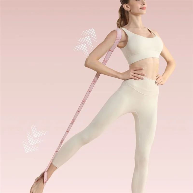 WOSWEIR YO0269 130cm 12 Sections Yoga Resistance Band Stretch Pilates Exercise Pull Strap - Pink