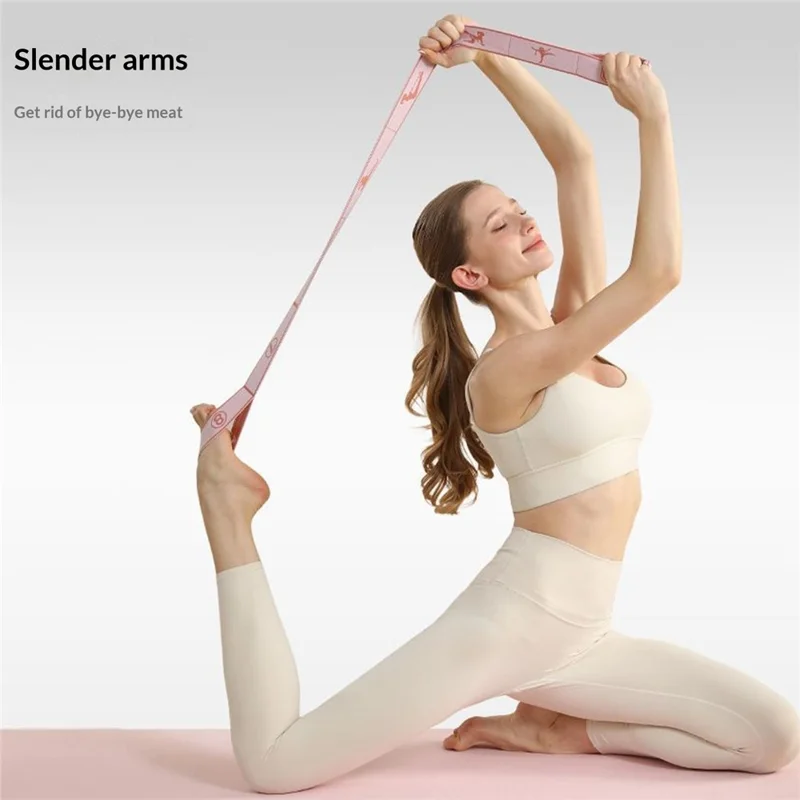 WOSWEIR YO0269 130cm 12 Sections Yoga Resistance Band Stretch Pilates Exercise Pull Strap - Pink