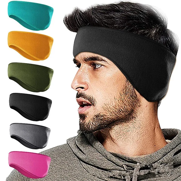 A55 Autumn Winter Ear Forehead Protection Warm Earmuff Headgear Outdoor Cycling Running Skiing Fleece Sports Headband - Red