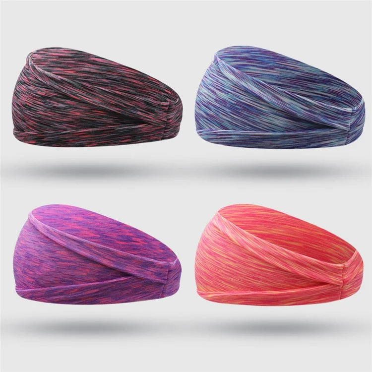 C41 Entrenamiento Elástico Deportes Yoga Bandas Para El Cabello Antideslizante Humedad Wicking Headbands Para Mujeres Y Hombres - Rosado Morado